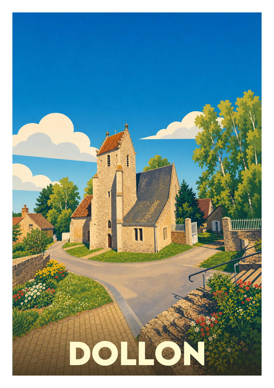 Affiche souvenir de Dollon – image brute sans cadre