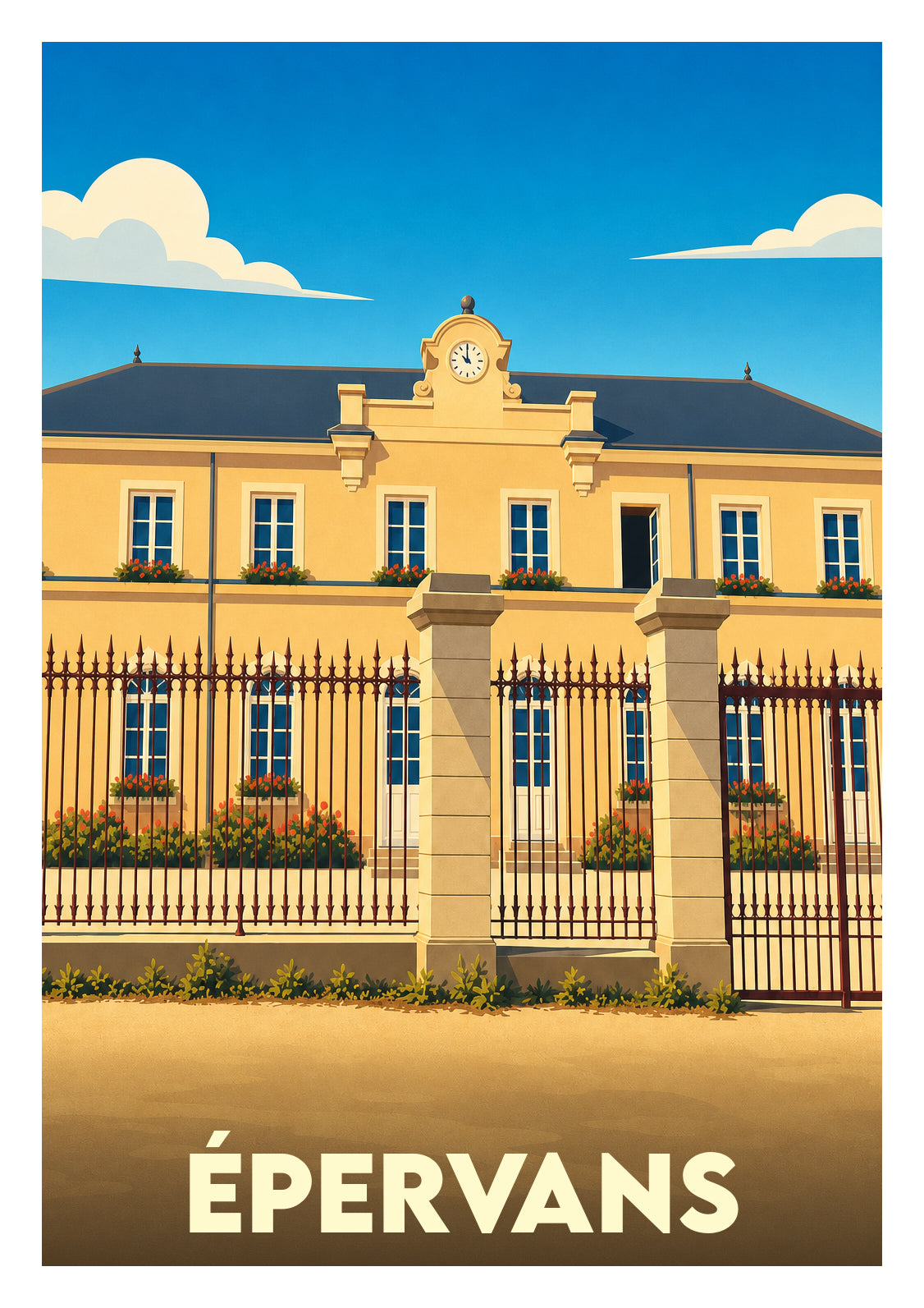Affiche souvenir de Épervans – image brute sans cadre