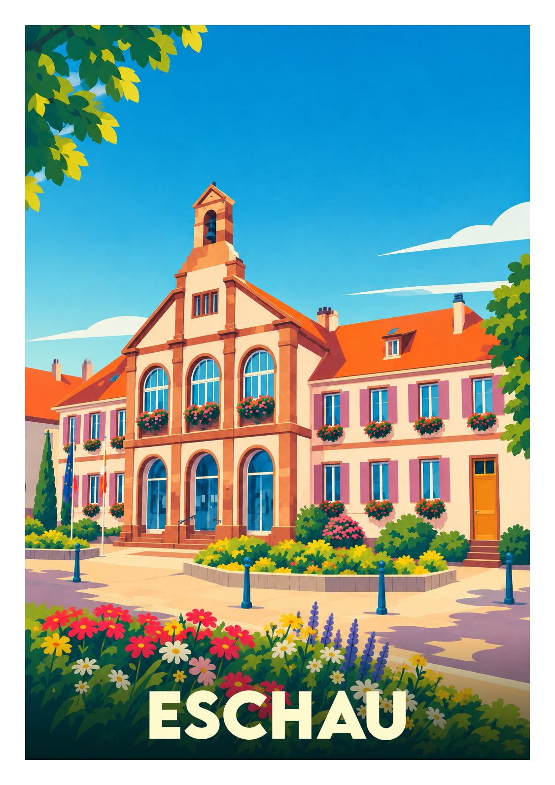 Affiche souvenir de Eschau – image brute sans cadre