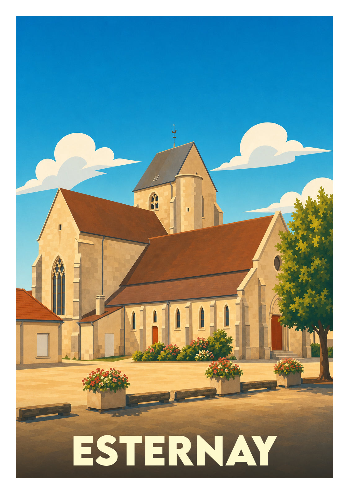 Affiche souvenir de Esternay – image brute sans cadre