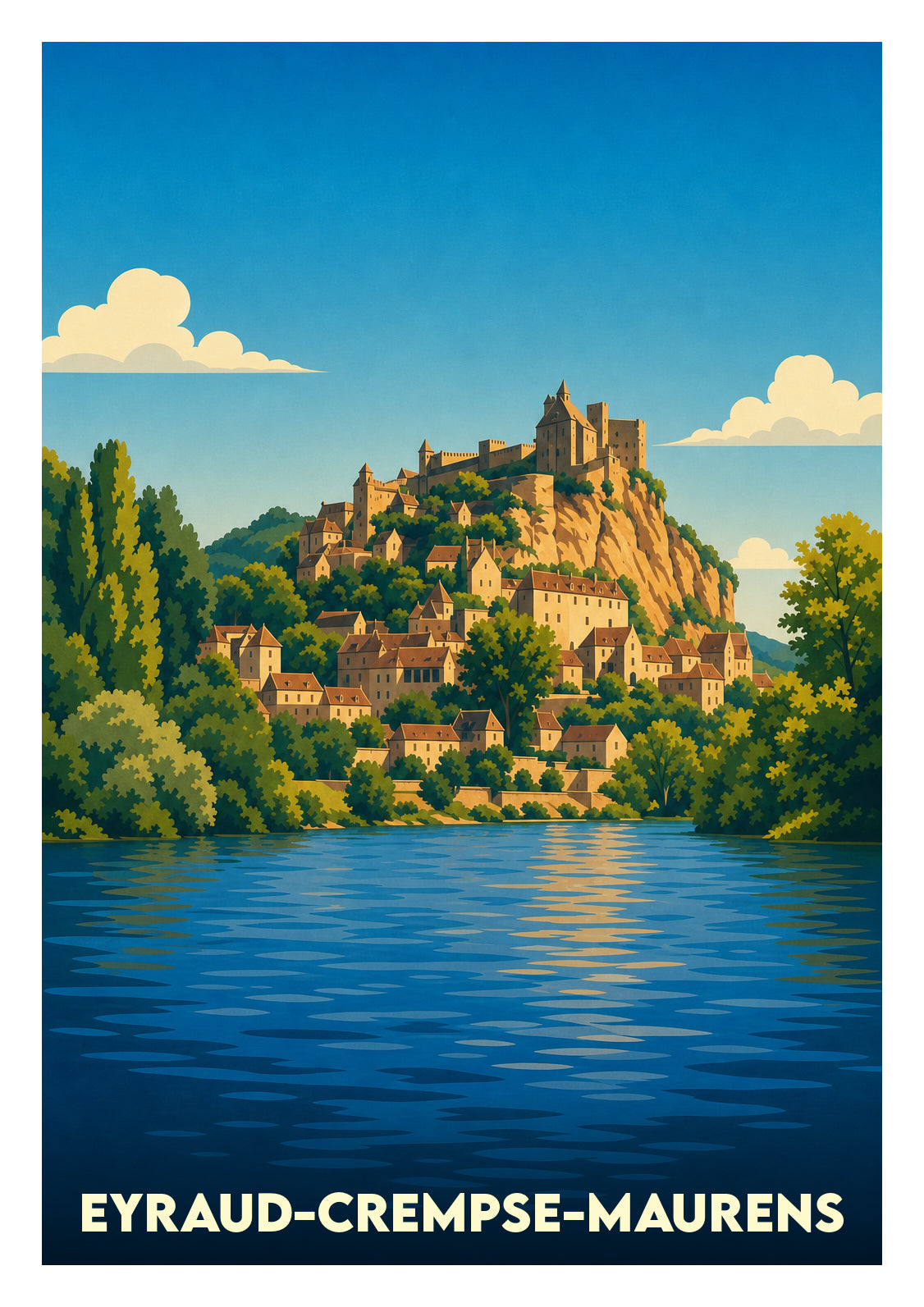 Affiche souvenir de Eyraud-Crempse-Maurens – image brute sans cadre