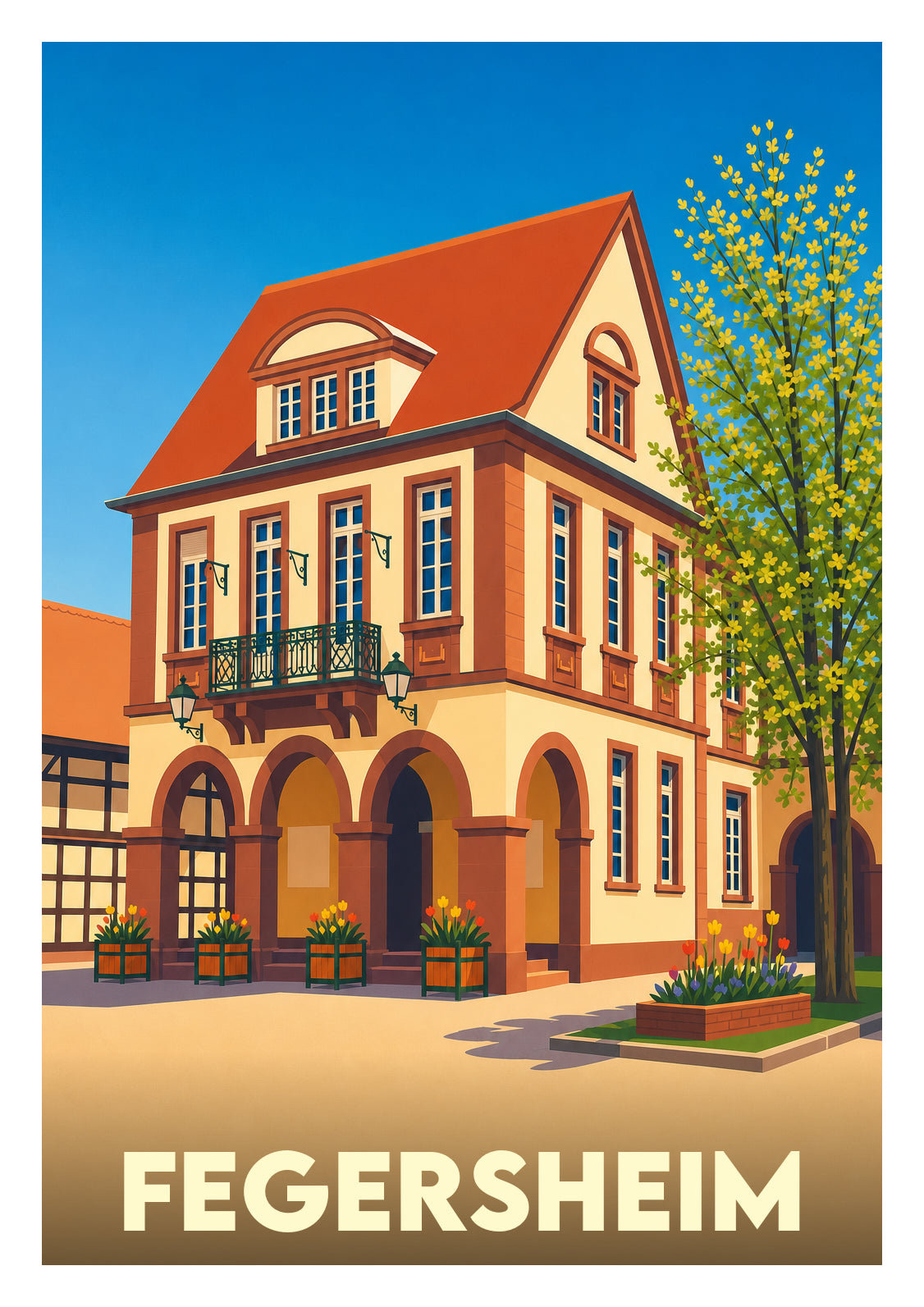 Affiche souvenir de Fegersheim – image brute sans cadre