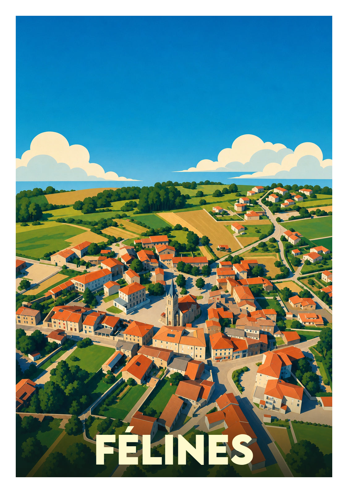 Affiche souvenir de Félines – image brute sans cadre