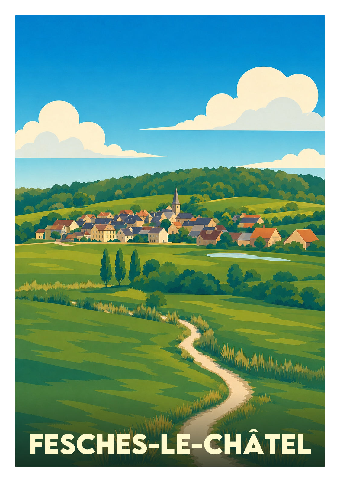 Affiche souvenir de Fesches-le-Châtel – image brute sans cadre