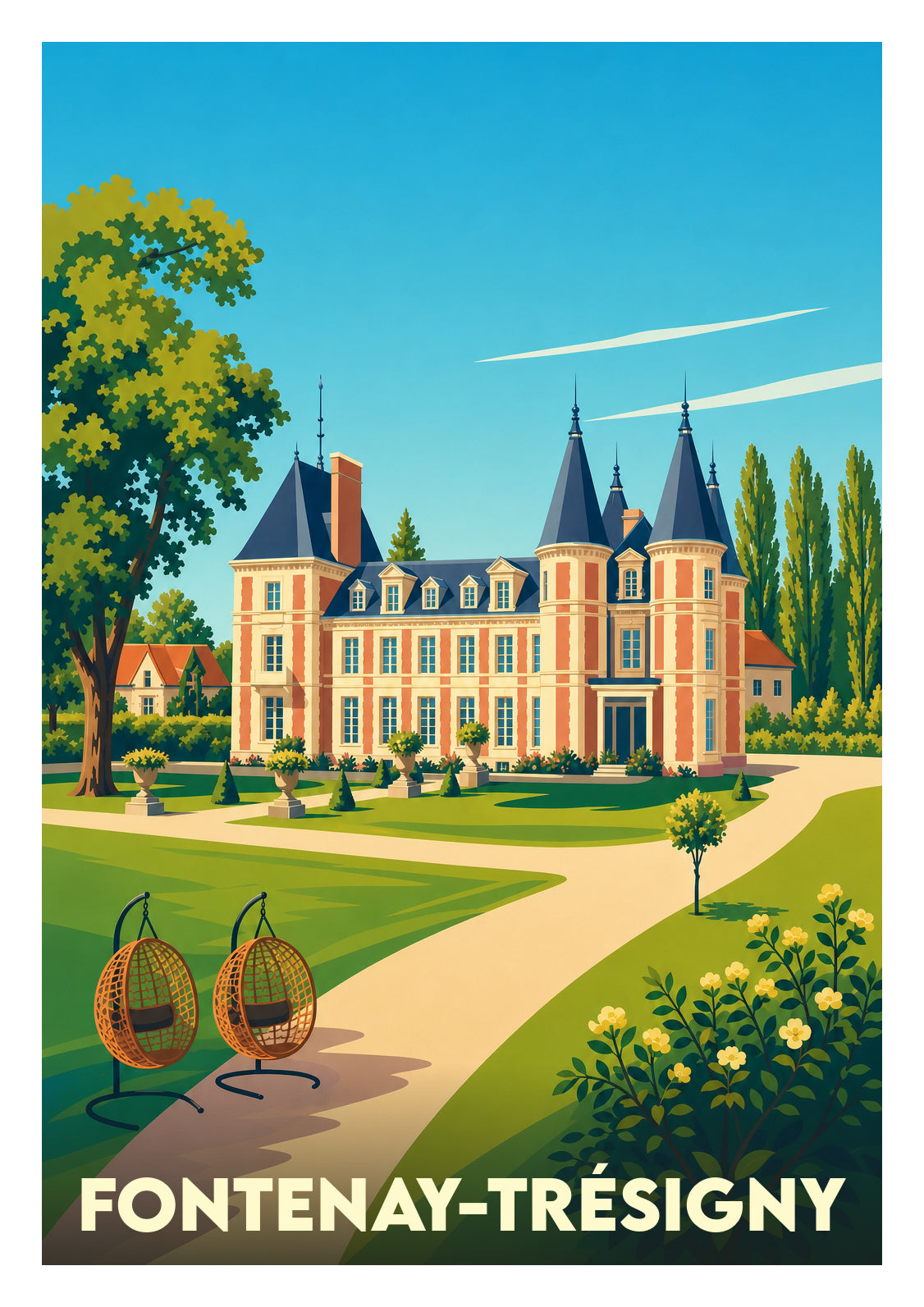 Affiche souvenir de Fontenay-Trésigny – image brute sans cadre