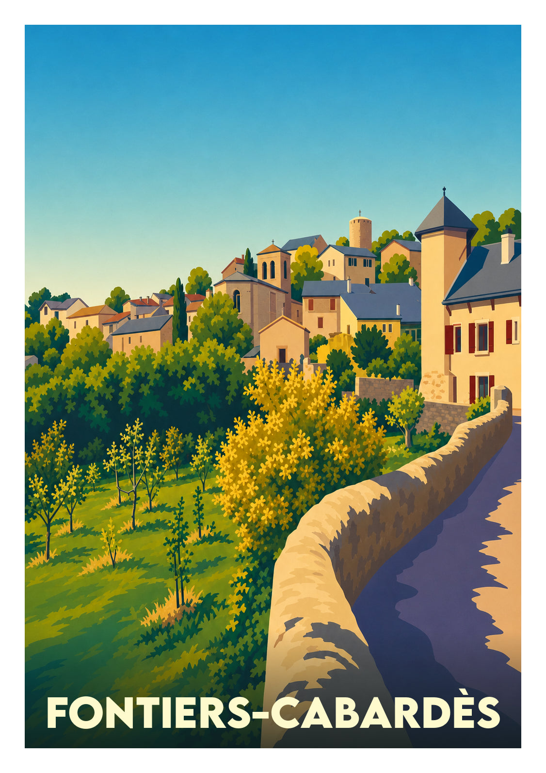 Affiche souvenir de Fontiers-Cabardès – image brute sans cadre