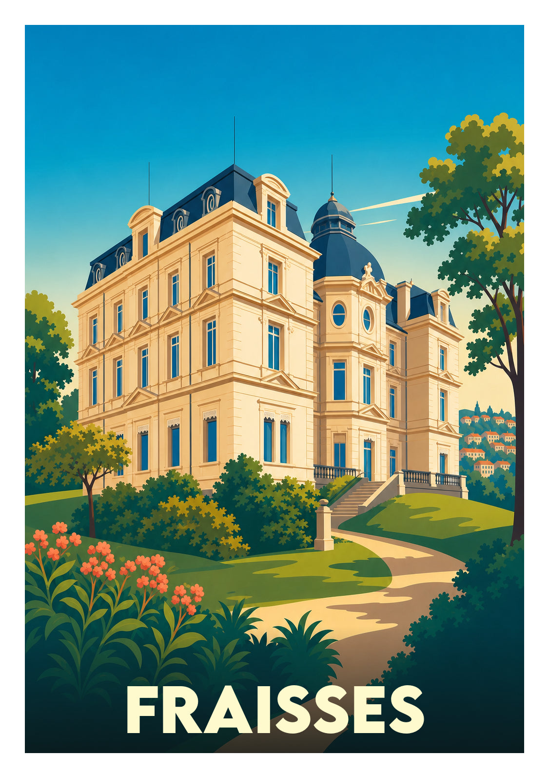 Affiche souvenir de Fraisses – image brute sans cadre