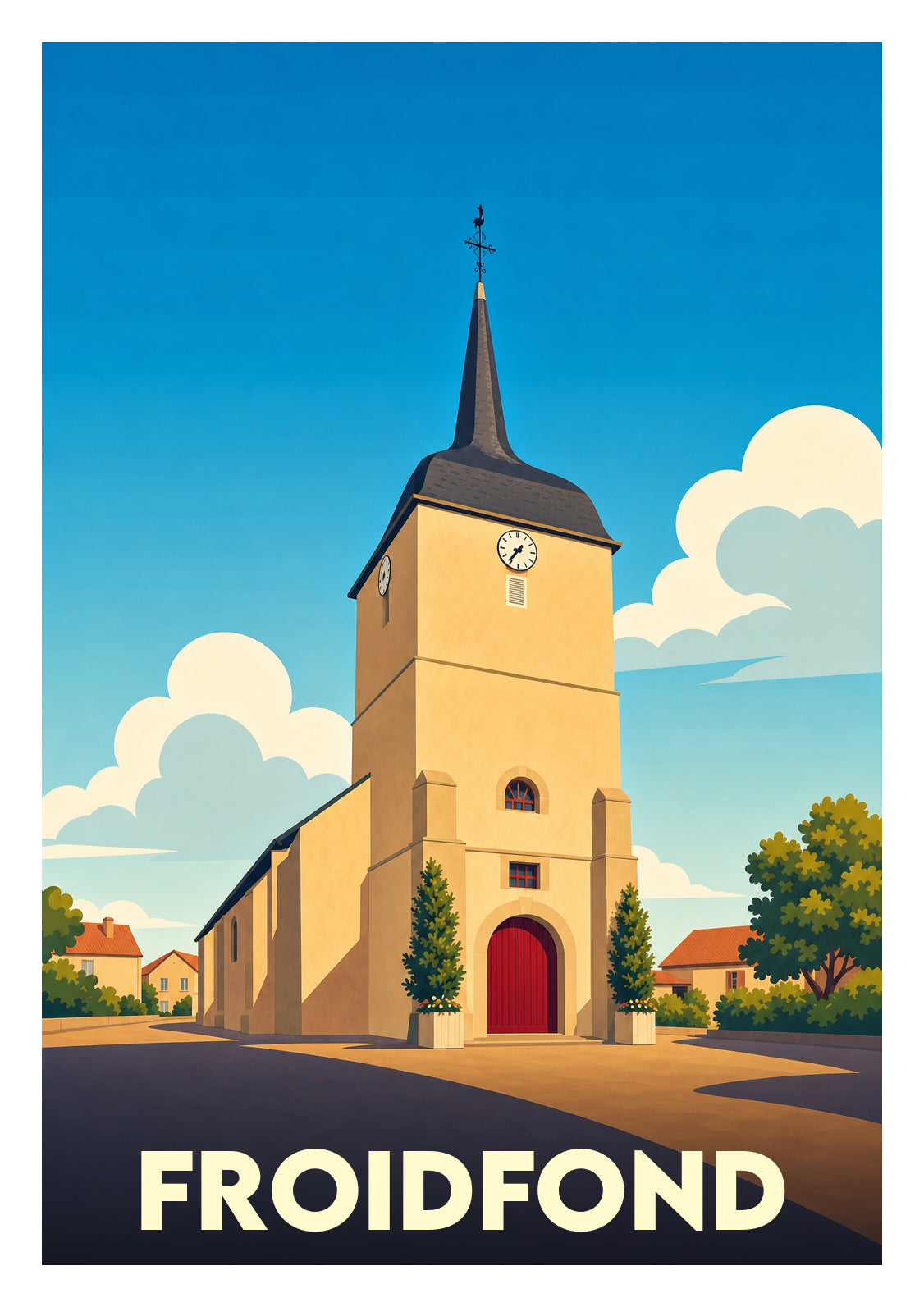 Affiche souvenir de Froidfond – image brute sans cadre
