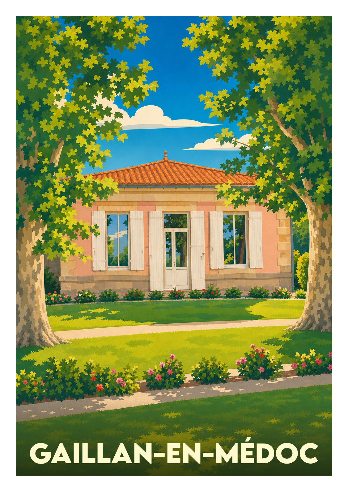 Affiche souvenir de Gaillan-en-Médoc – image brute sans cadre