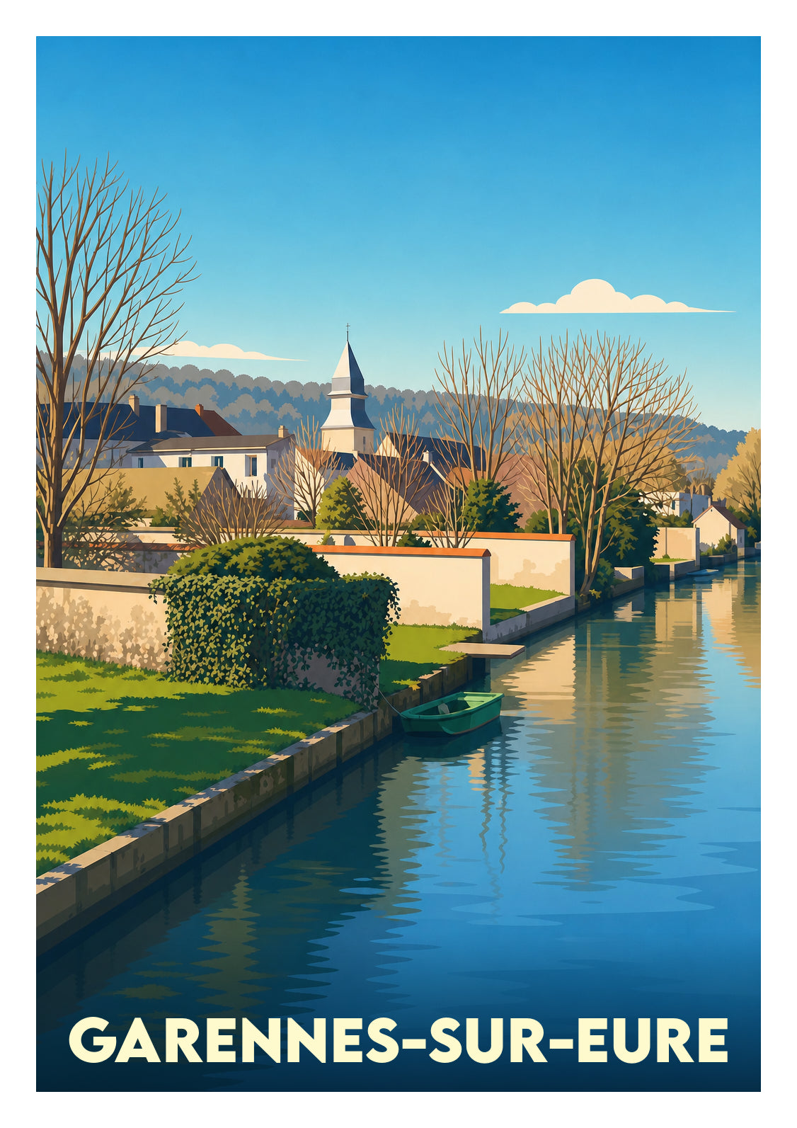 Affiche souvenir de Garennes-sur-Eure – image brute sans cadre