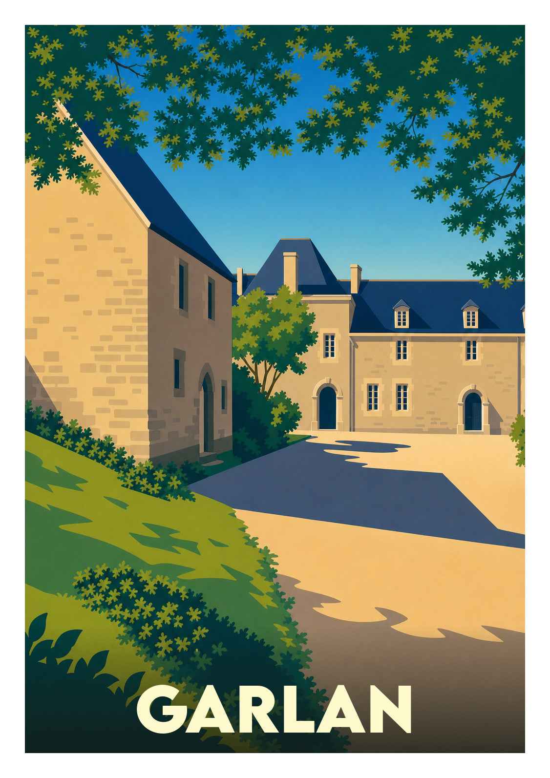 Affiche souvenir de Garlan – image brute sans cadre