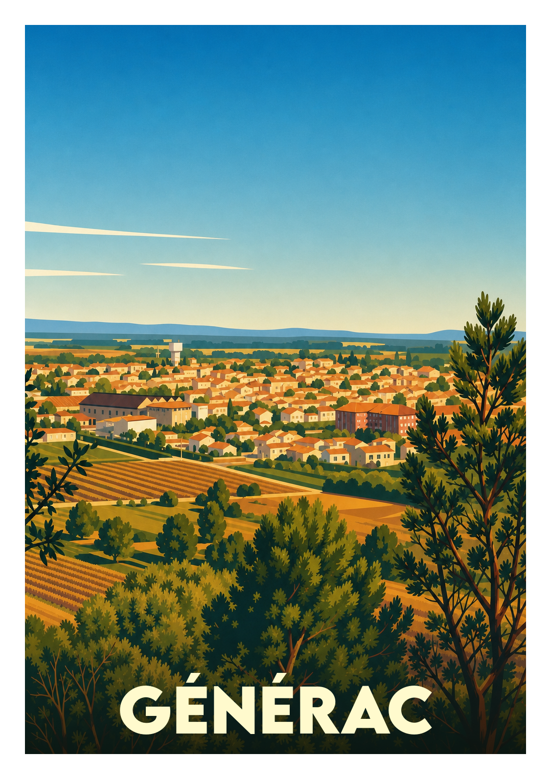 Affiche souvenir de Générac – image brute sans cadre