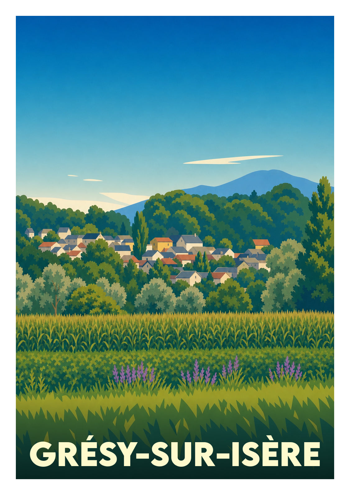 Affiche souvenir de Grésy-sur-Isère – image brute sans cadre