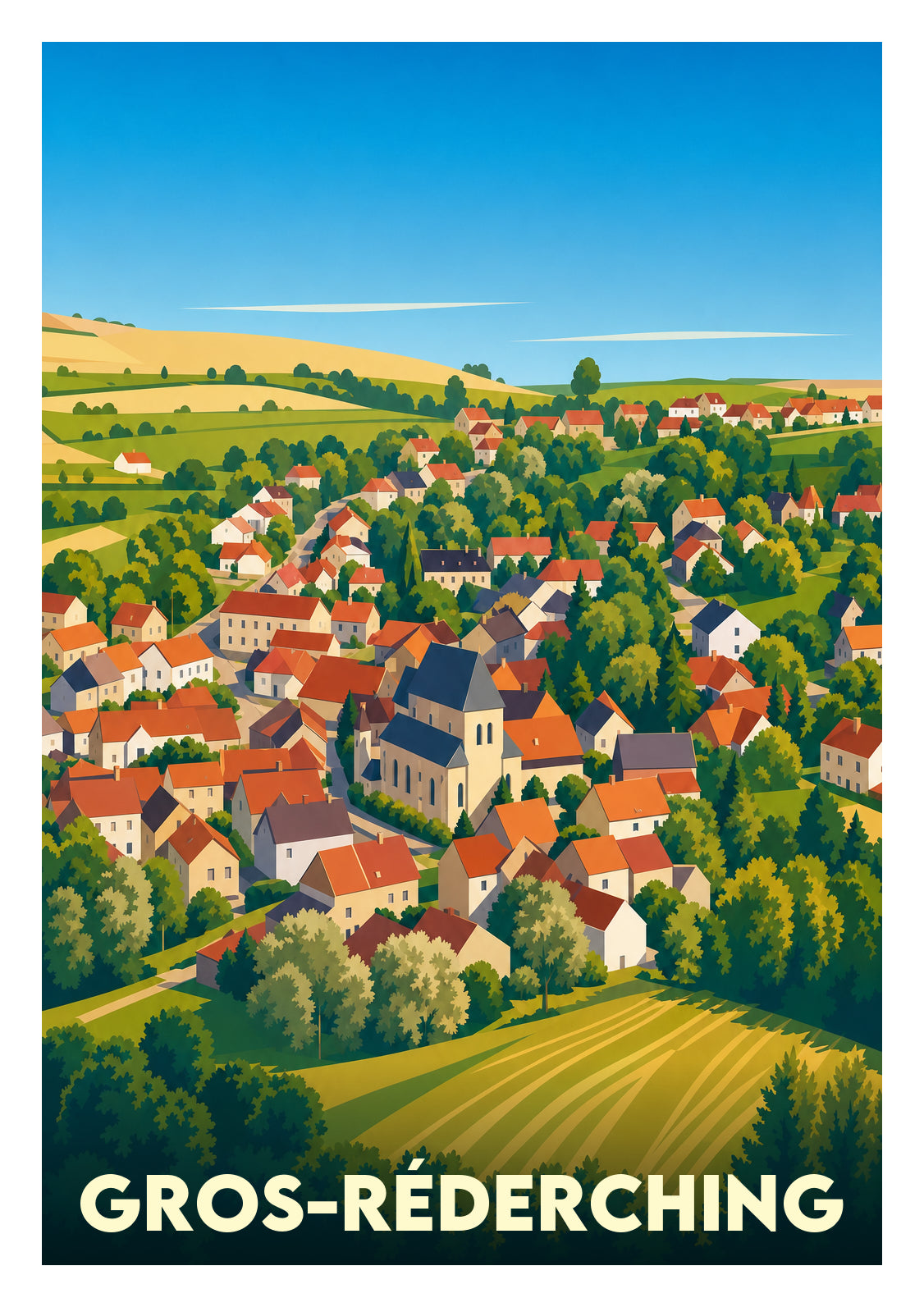 Affiche souvenir de Gros-Réderching – image brute sans cadre
