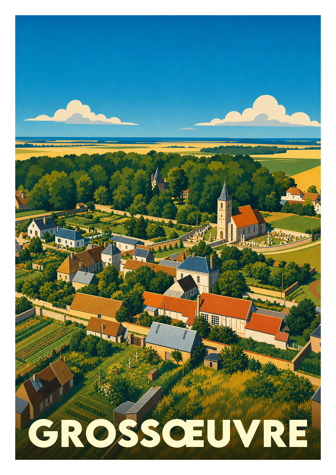 Affiche souvenir de Grossœuvre – image brute sans cadre