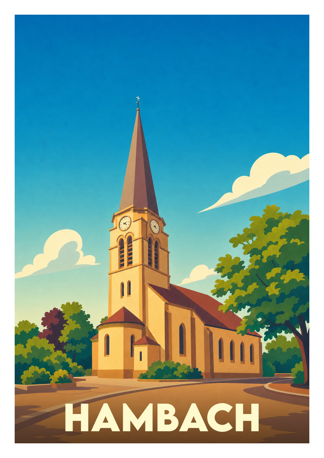 Affiche souvenir de Hambach – image brute sans cadre