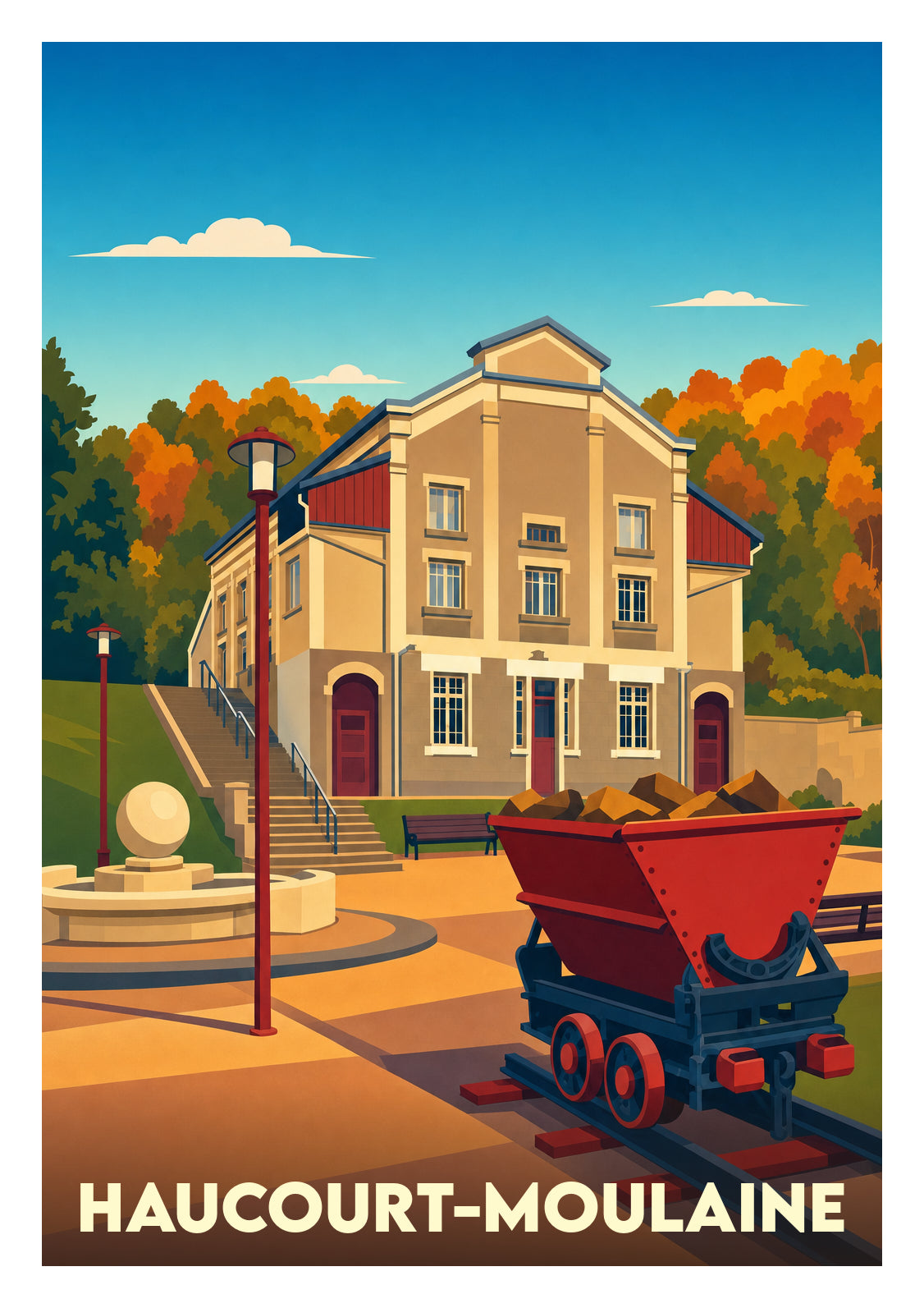 Affiche souvenir de Haucourt-Moulaine – image brute sans cadre