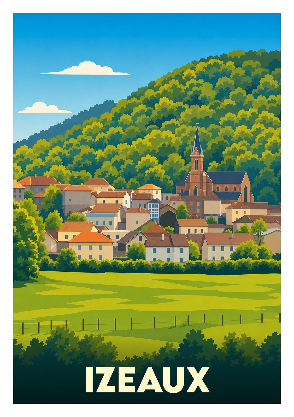 Affiche souvenir de Izeaux – image brute sans cadre