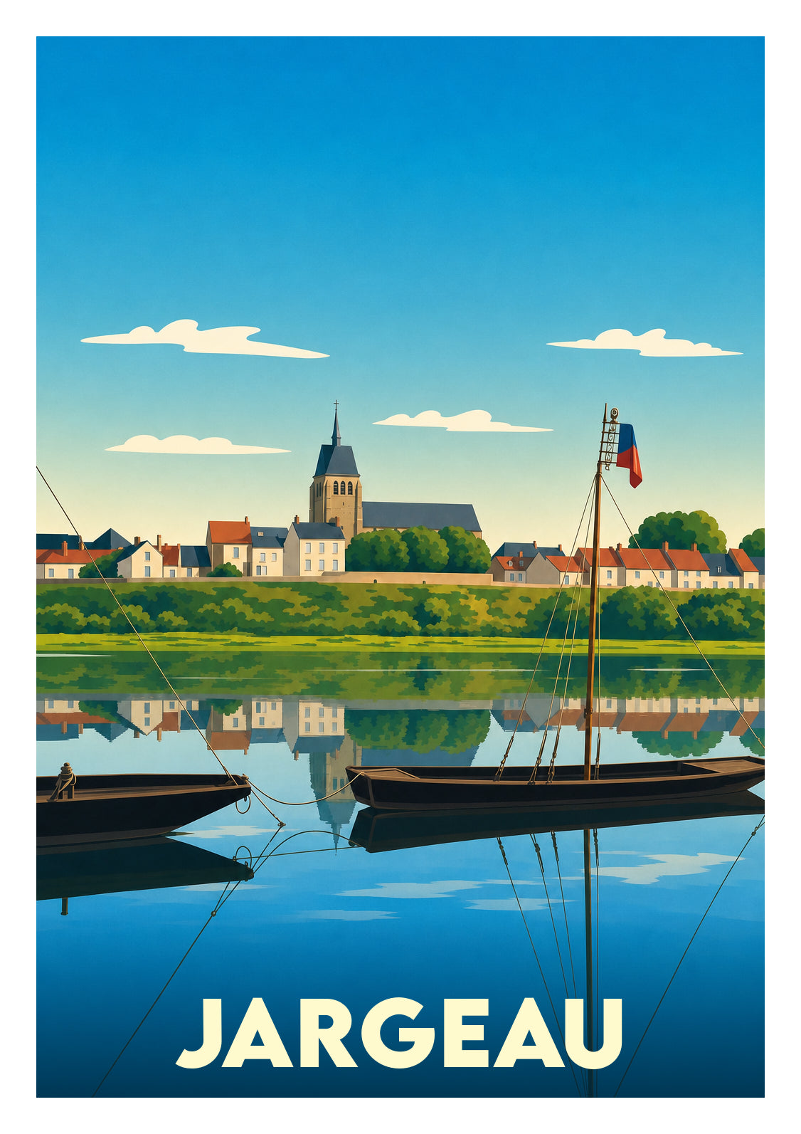 Affiche souvenir de Jargeau – image brute sans cadre
