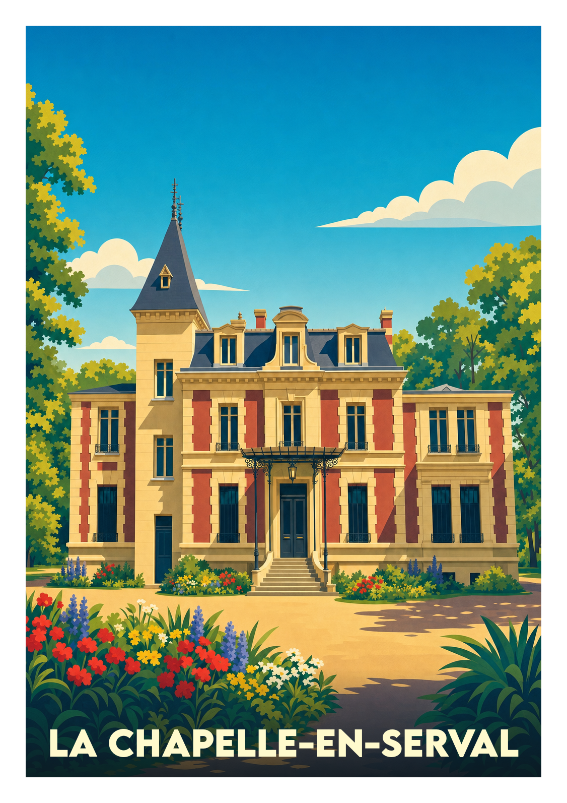 Affiche souvenir de La Chapelle-en-Serval – image brute sans cadre