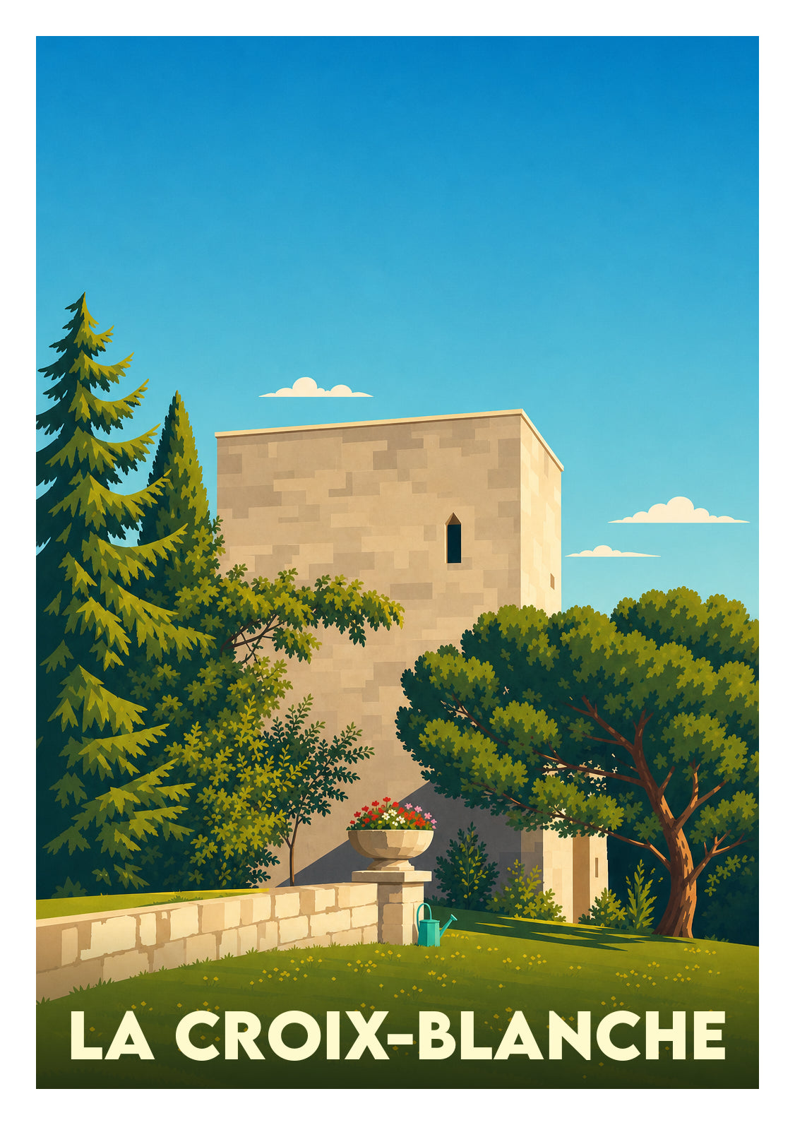 Affiche souvenir de La Croix-Blanche – image brute sans cadre