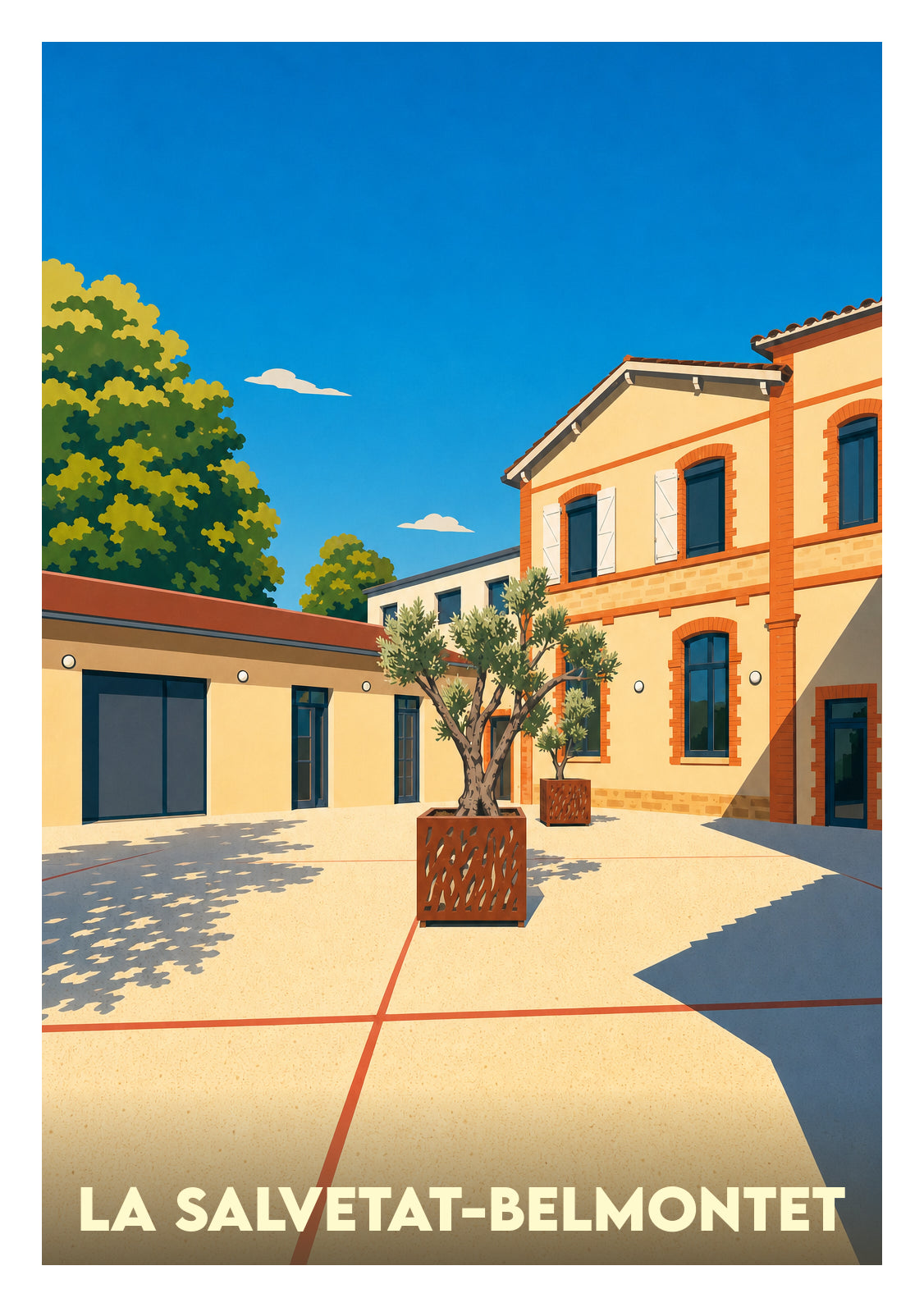 Affiche souvenir de La Salvetat-Belmontet – image brute sans cadre