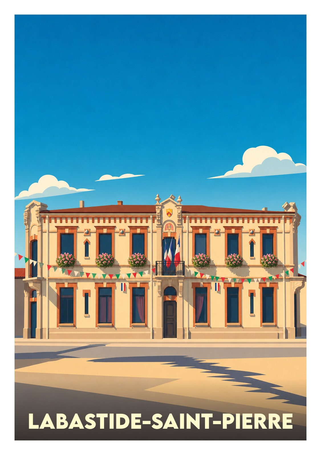 Affiche souvenir de Labastide-Saint-Pierre – image brute sans cadre