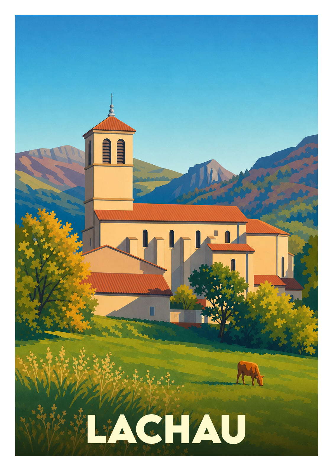 Affiche souvenir de Lachau – image brute sans cadre