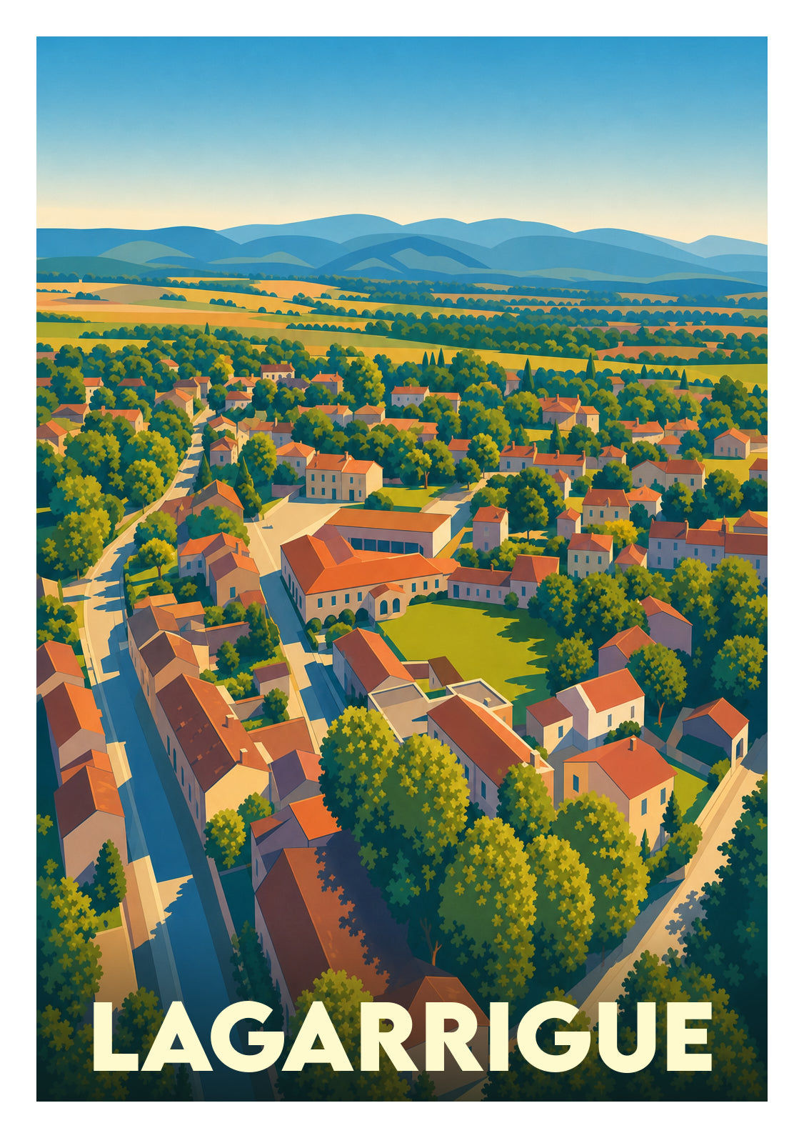 Affiche souvenir de Lagarrigue – image brute sans cadre