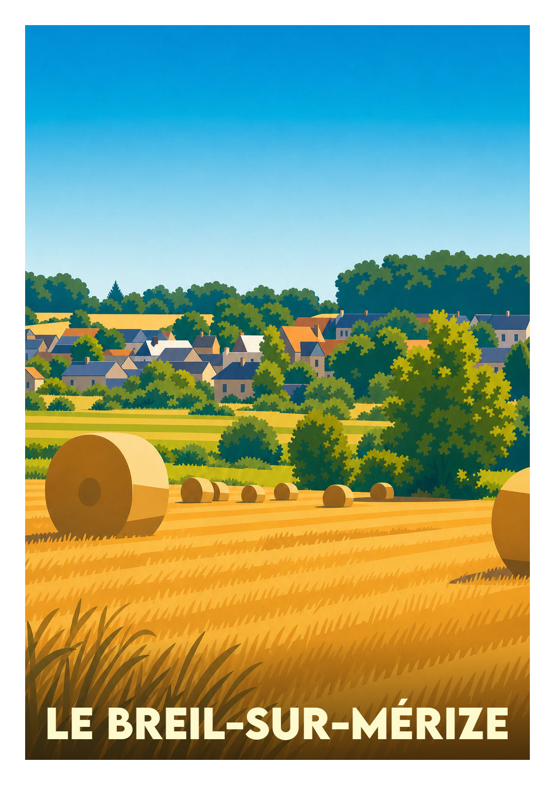 Affiche souvenir de Le Breil-sur-Mérize – image brute sans cadre
