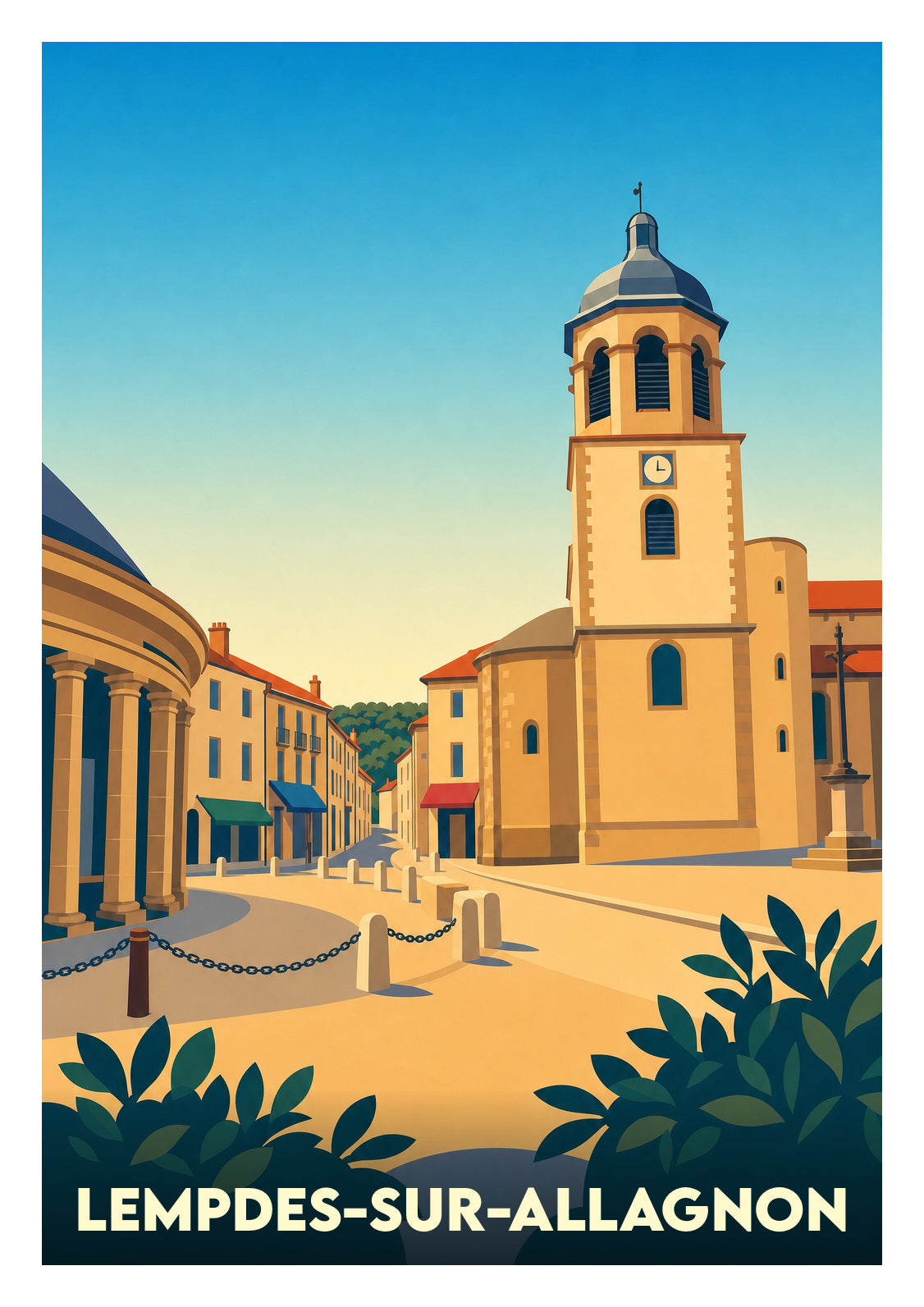 Affiche souvenir de Lempdes-sur-Allagnon – image brute sans cadre