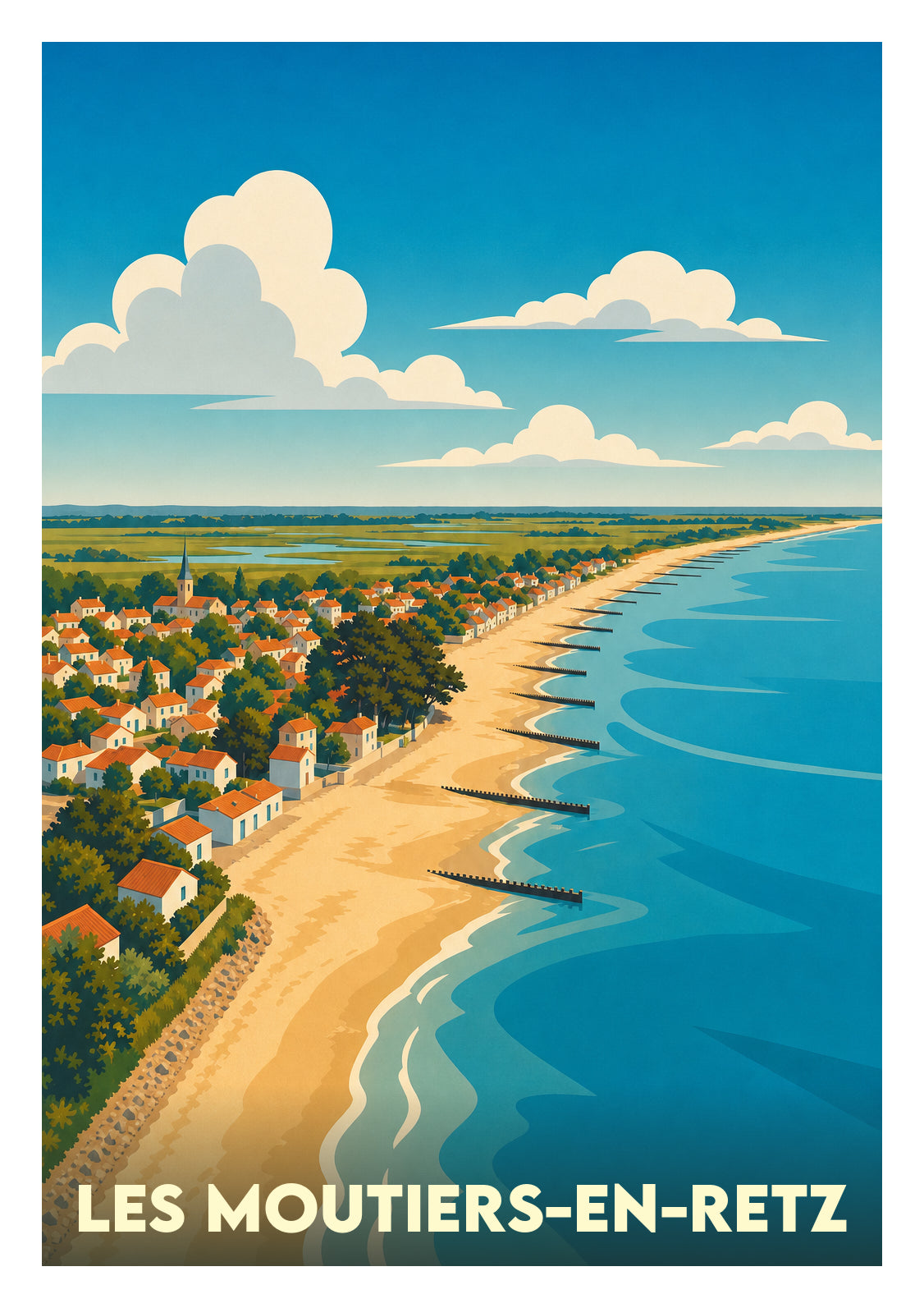 Affiche souvenir de Les Moutiers-en-Retz – image brute sans cadre