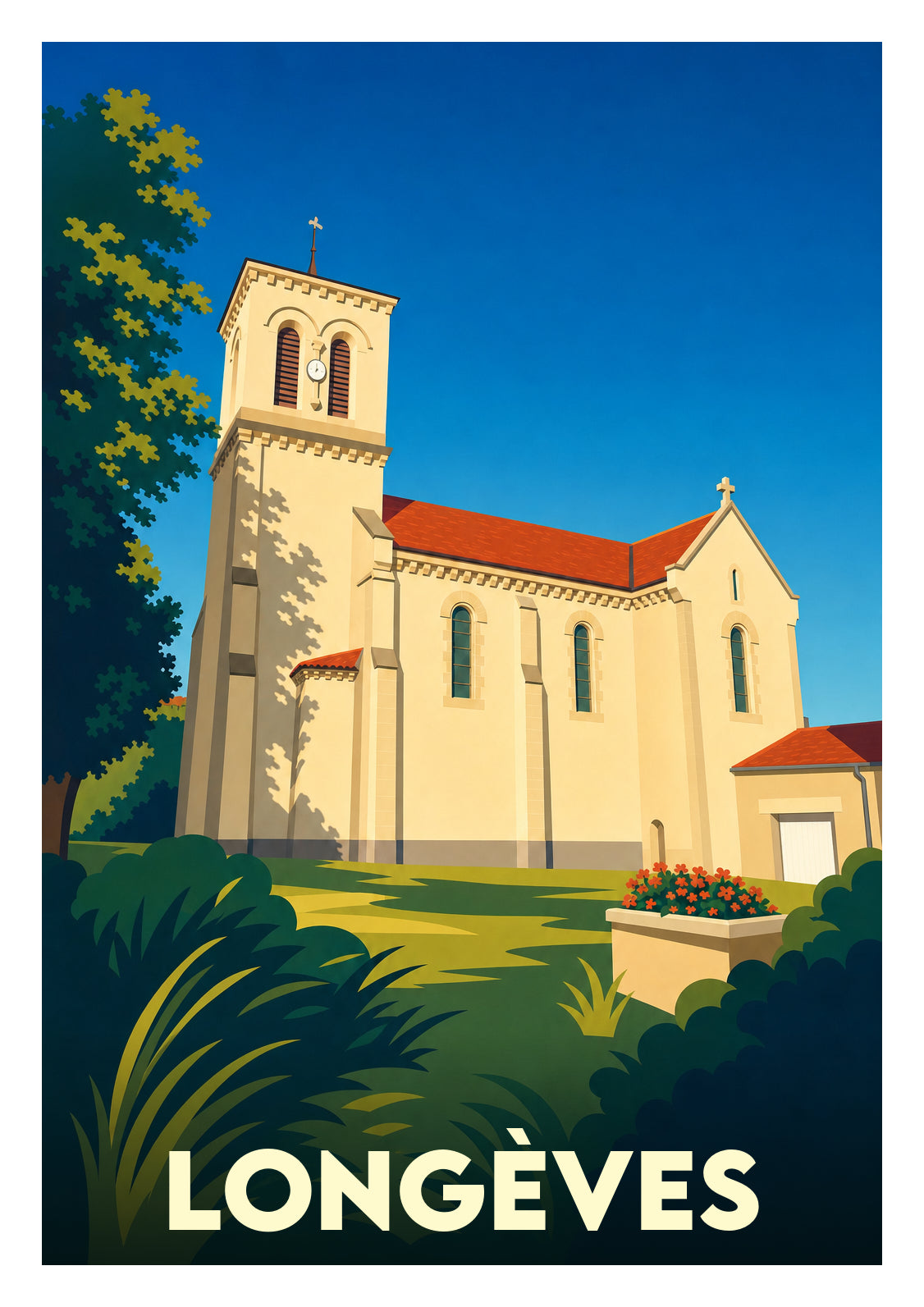 Affiche souvenir de Longèves – image brute sans cadre