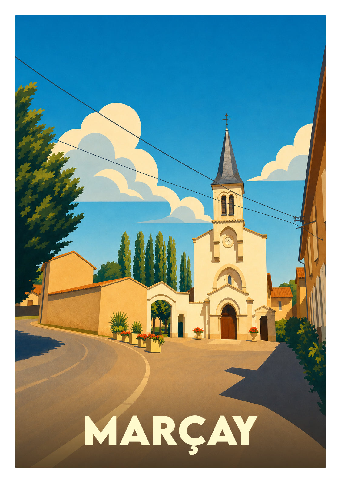 Affiche souvenir de Marçay – image brute sans cadre