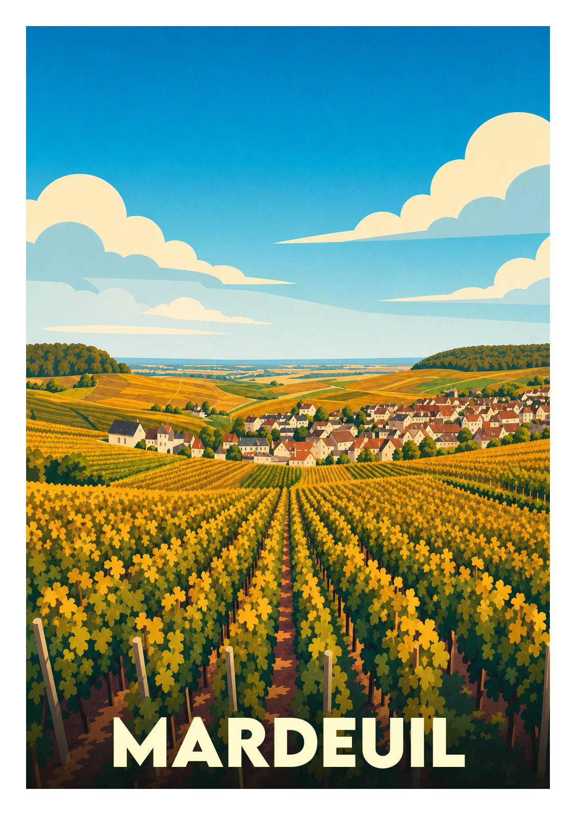 Affiche souvenir de Mardeuil – image brute sans cadre