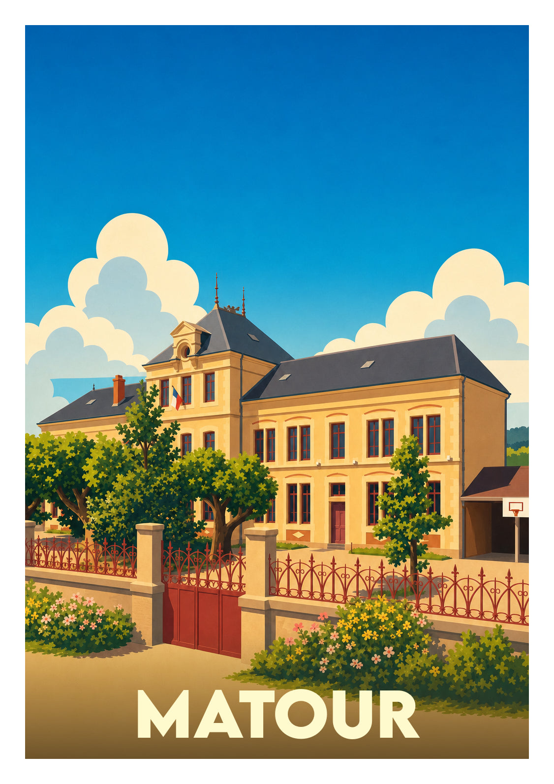 Affiche souvenir de Matour – image brute sans cadre