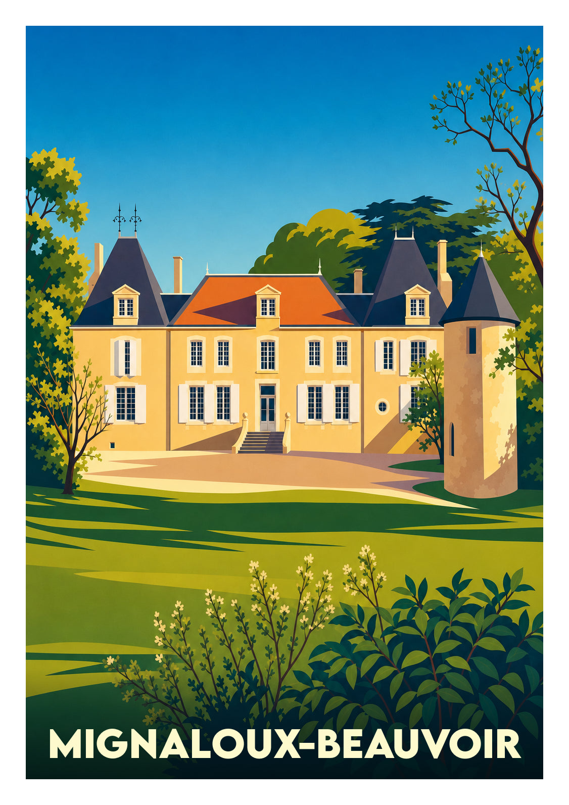 Affiche souvenir de Mignaloux-Beauvoir – image brute sans cadre
