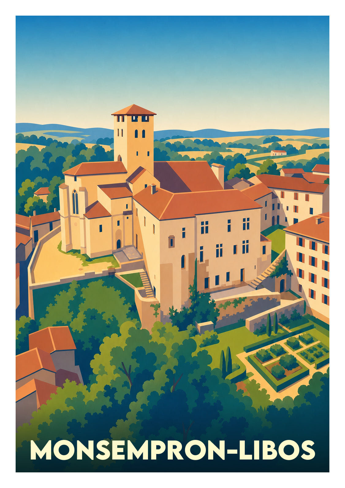 Affiche souvenir de Monsempron-Libos – image brute sans cadre