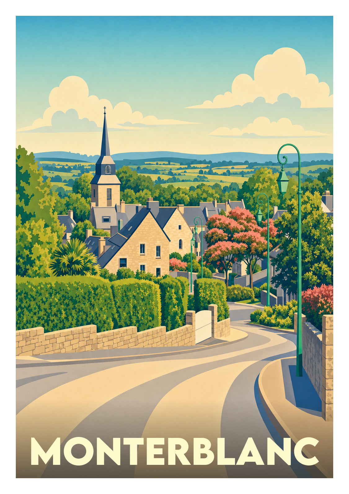 Affiche souvenir de Monterblanc – image brute sans cadre