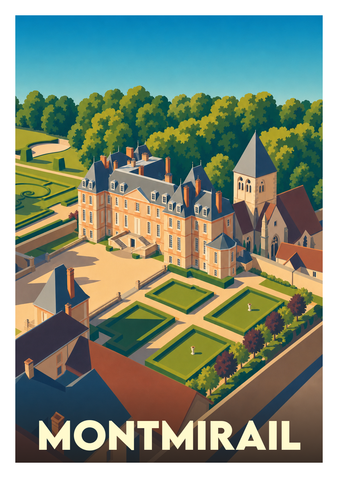 Affiche souvenir de Montmirail – image brute sans cadre