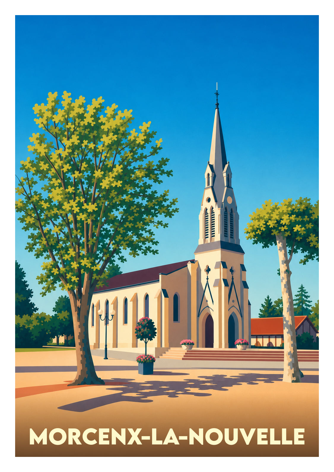 Affiche souvenir de Morcenx-la-Nouvelle – image brute sans cadre