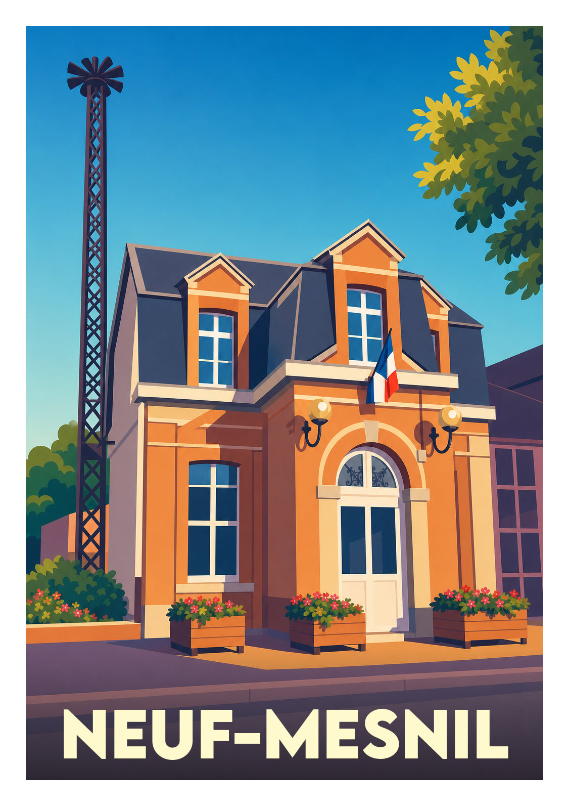 Affiche souvenir de Neuf-Mesnil – image brute sans cadre