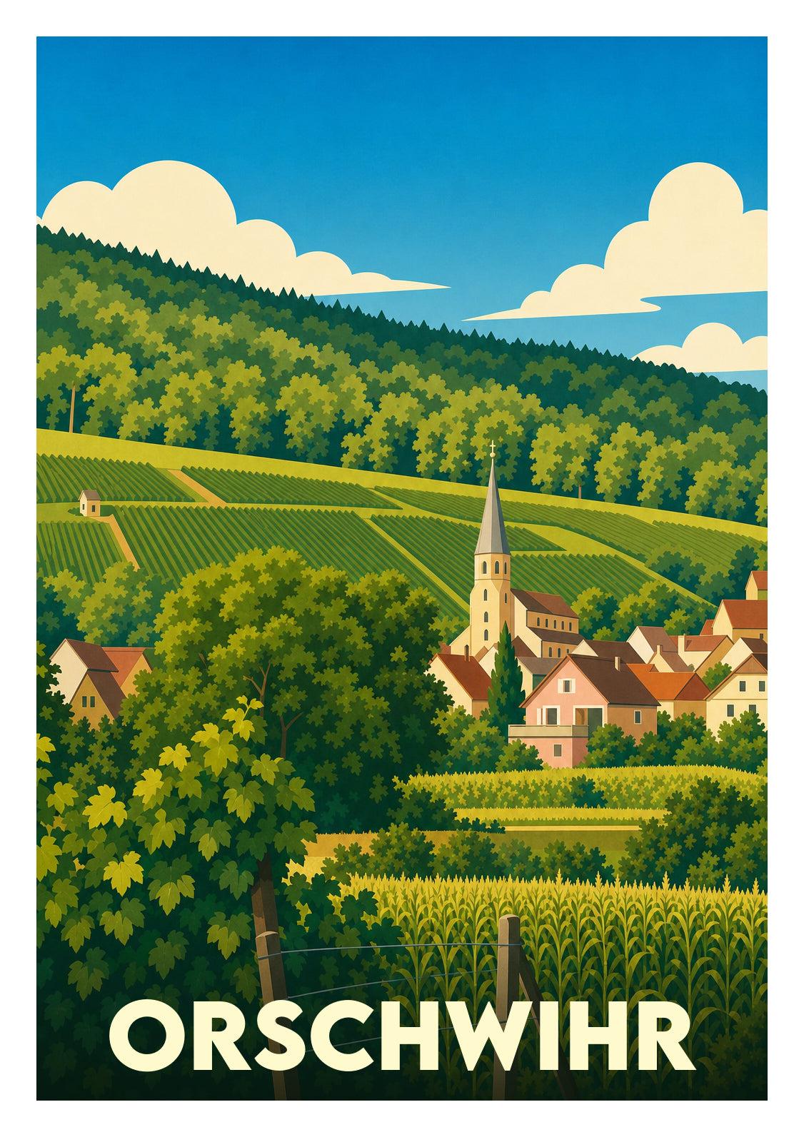 Affiche souvenir de Orschwihr – image brute sans cadre