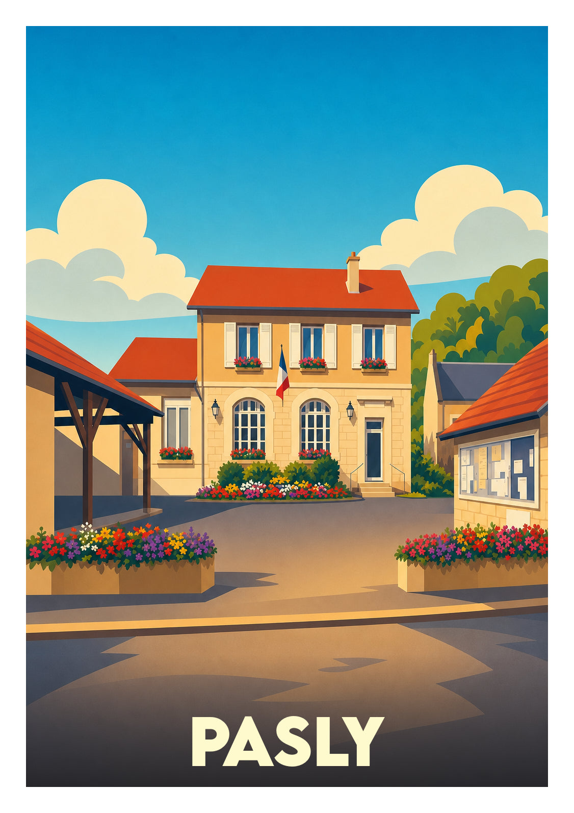 Affiche souvenir de Pasly – image brute sans cadre