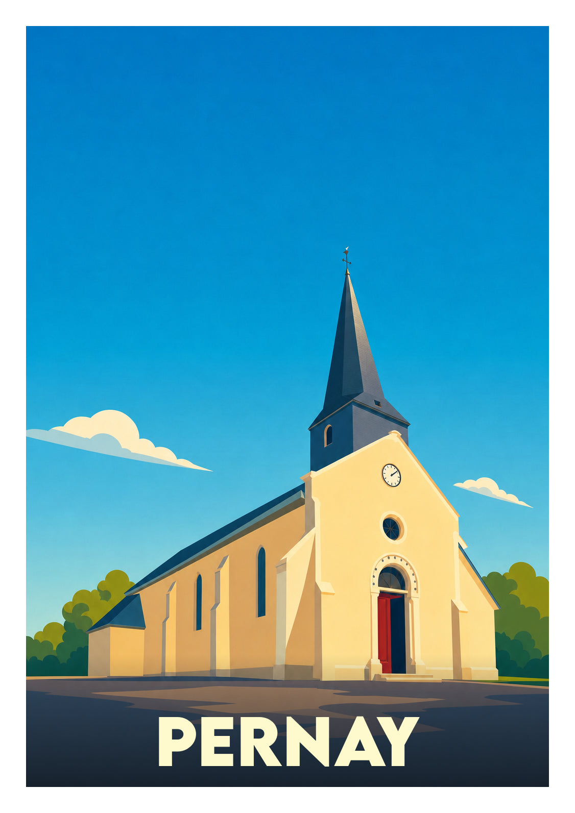 Affiche souvenir de Pernay – image brute sans cadre