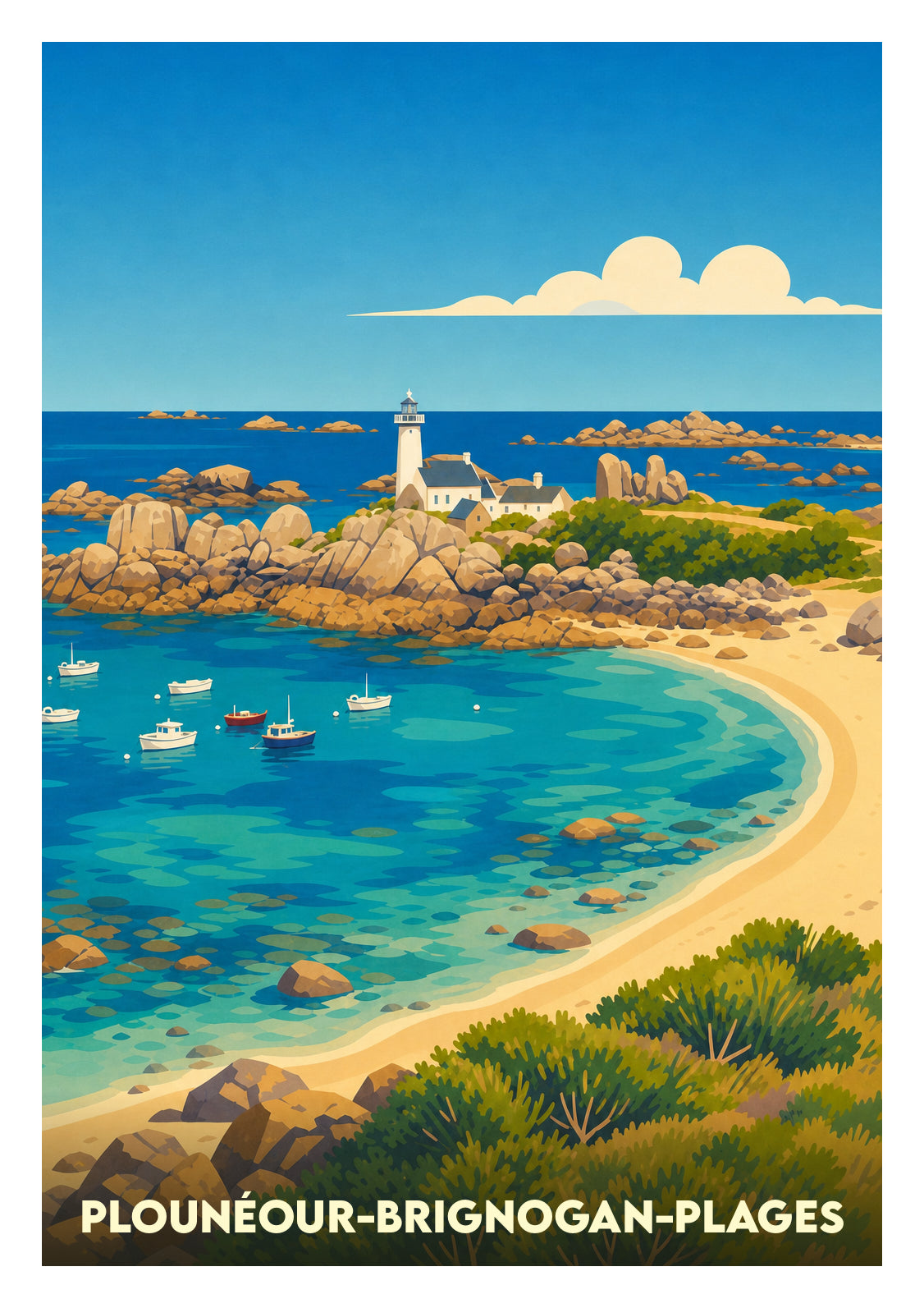 Affiche souvenir de Plounéour-Brignogan-plages – image brute sans cadre