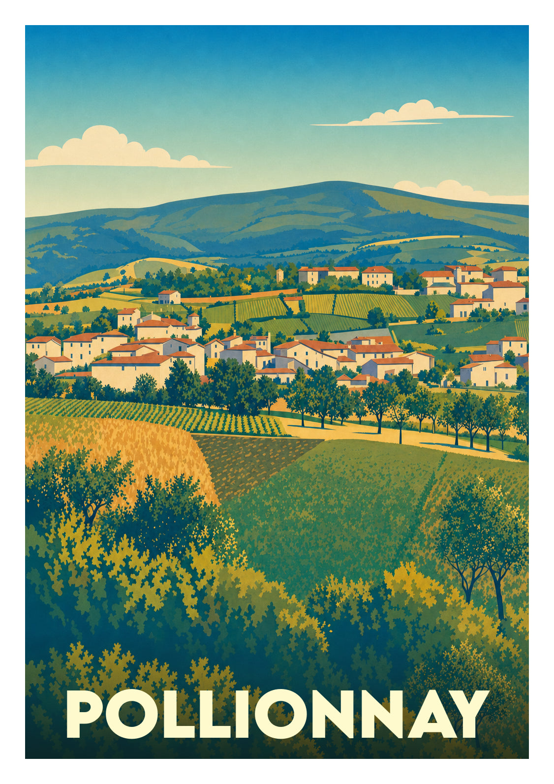 Affiche souvenir de Pollionnay – image brute sans cadre