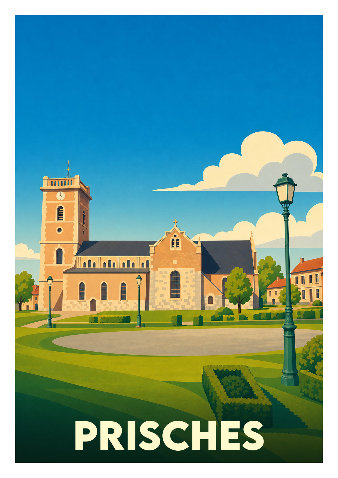 Affiche souvenir de Prisches – image brute sans cadre
