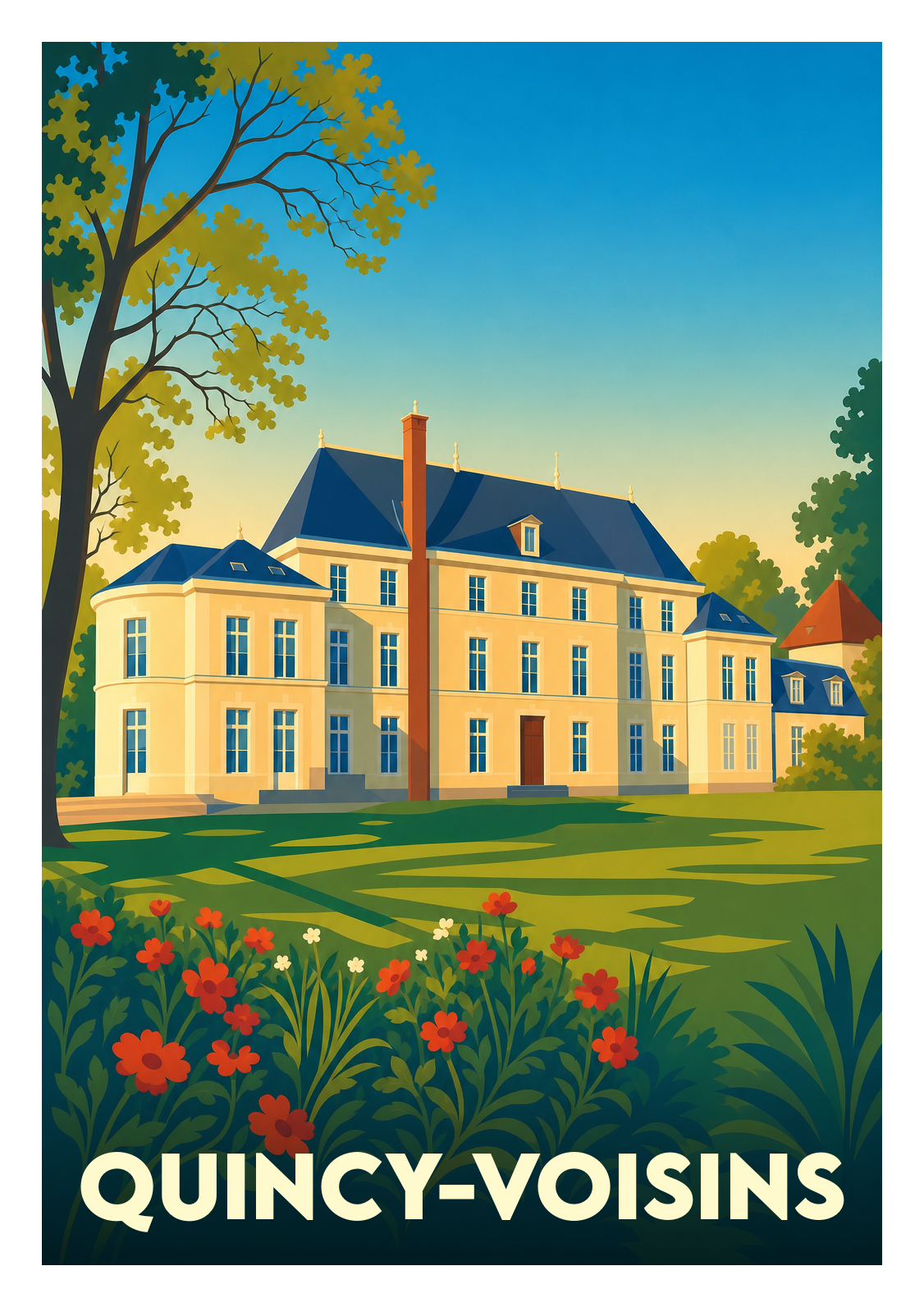 Affiche souvenir de Quincy-Voisins – image brute sans cadre