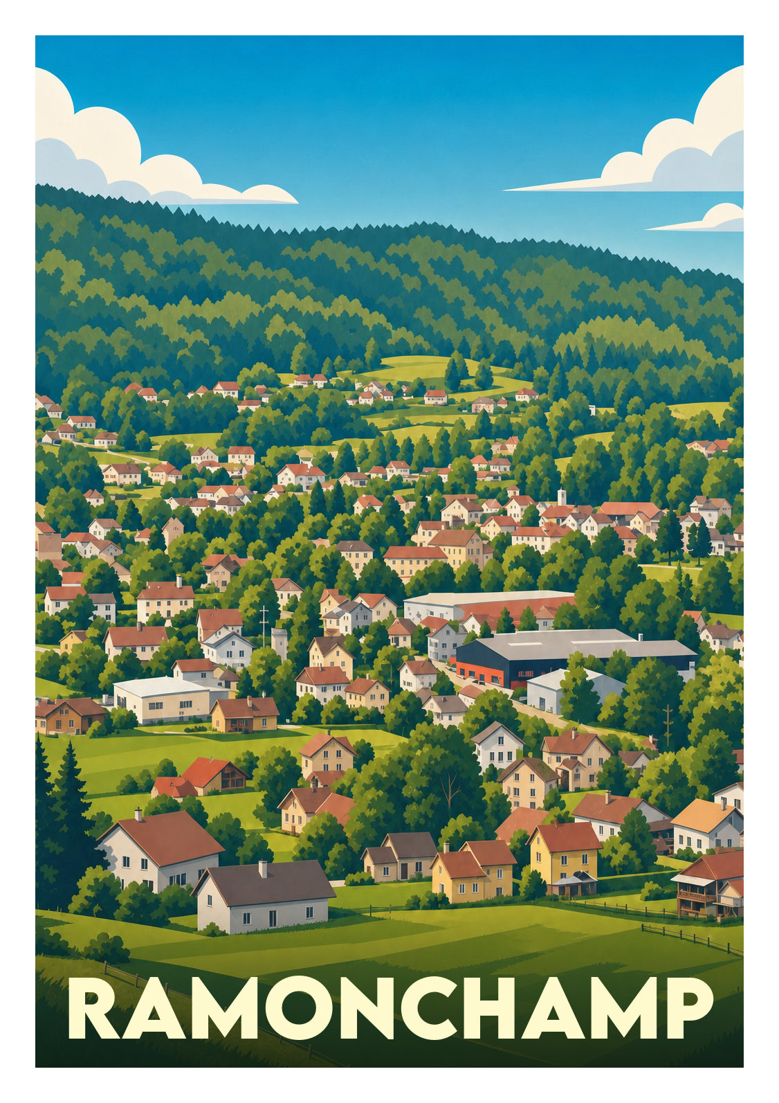Affiche souvenir de Ramonchamp – image brute sans cadre